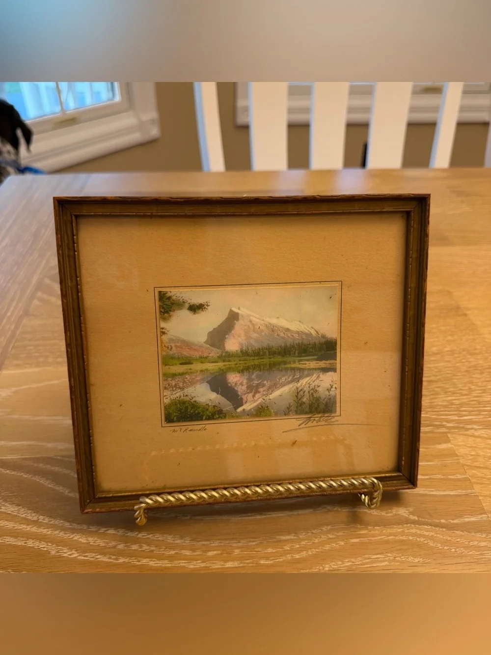Classic Brown Framed Mountain Print Original Art Small Gallery Wall